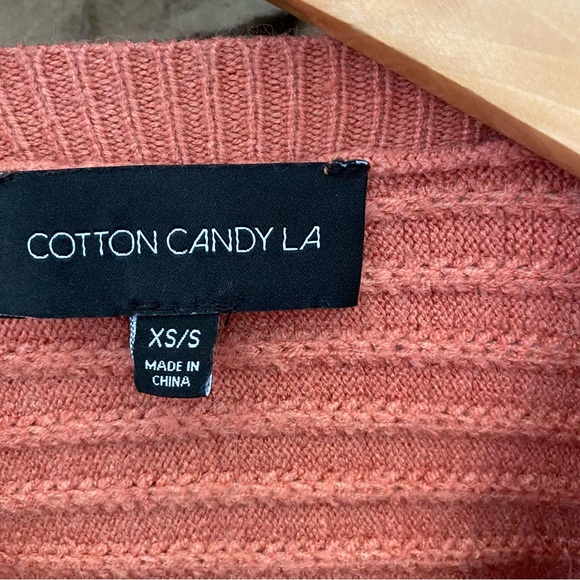 Cotton Candy LA Orange Cropped Crewneck Sweater - Women’s Size XS, Long Sleeve - Picture 3 of 3